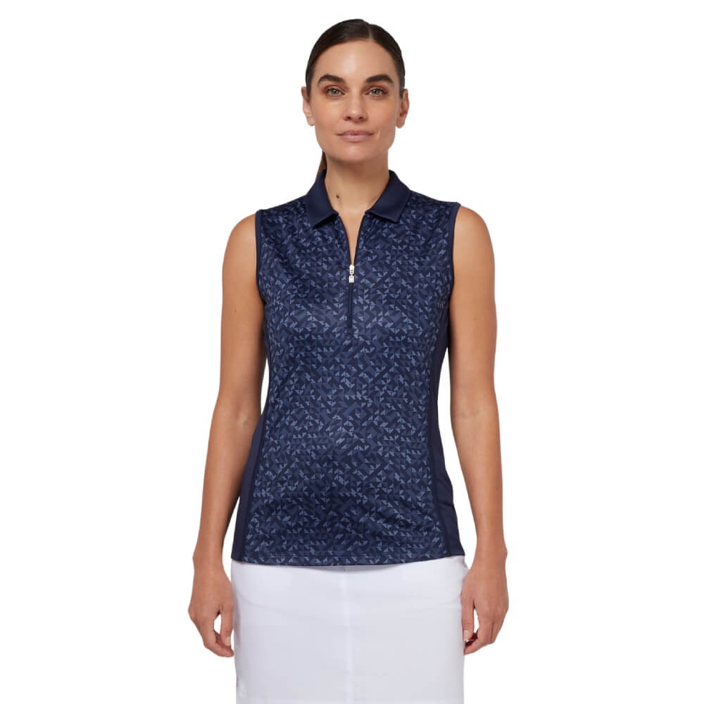 Callaway Sleeveless Shapeshifter Geo Pique Dame Navy