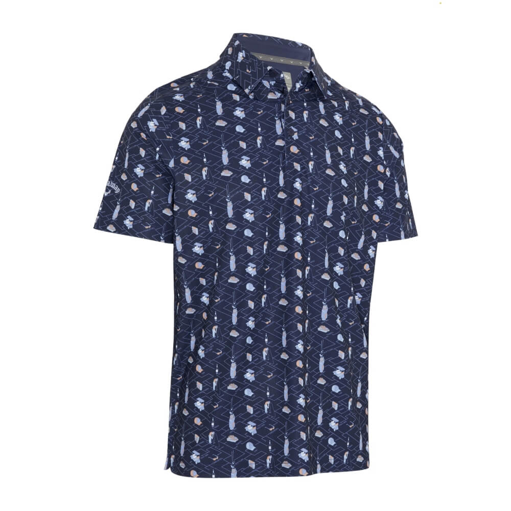 Callaway All Over Golf Pique Herre Navy
