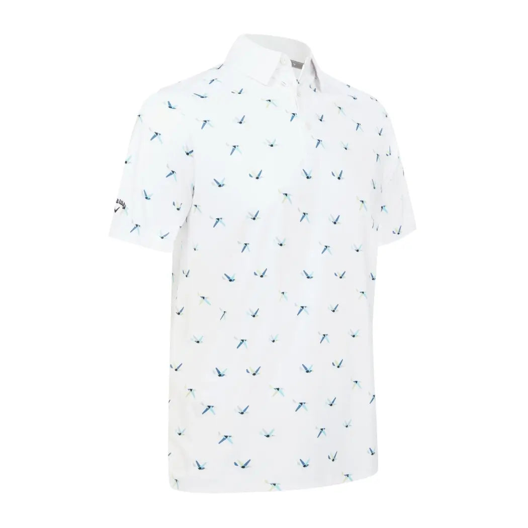 Callaway Birdie Print Pique Herre Hvit