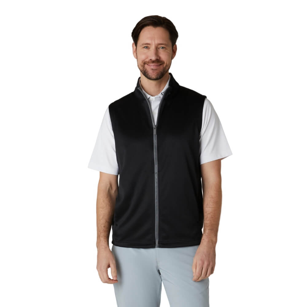 Callaway Full Zip Chevron Vest Herre Sort