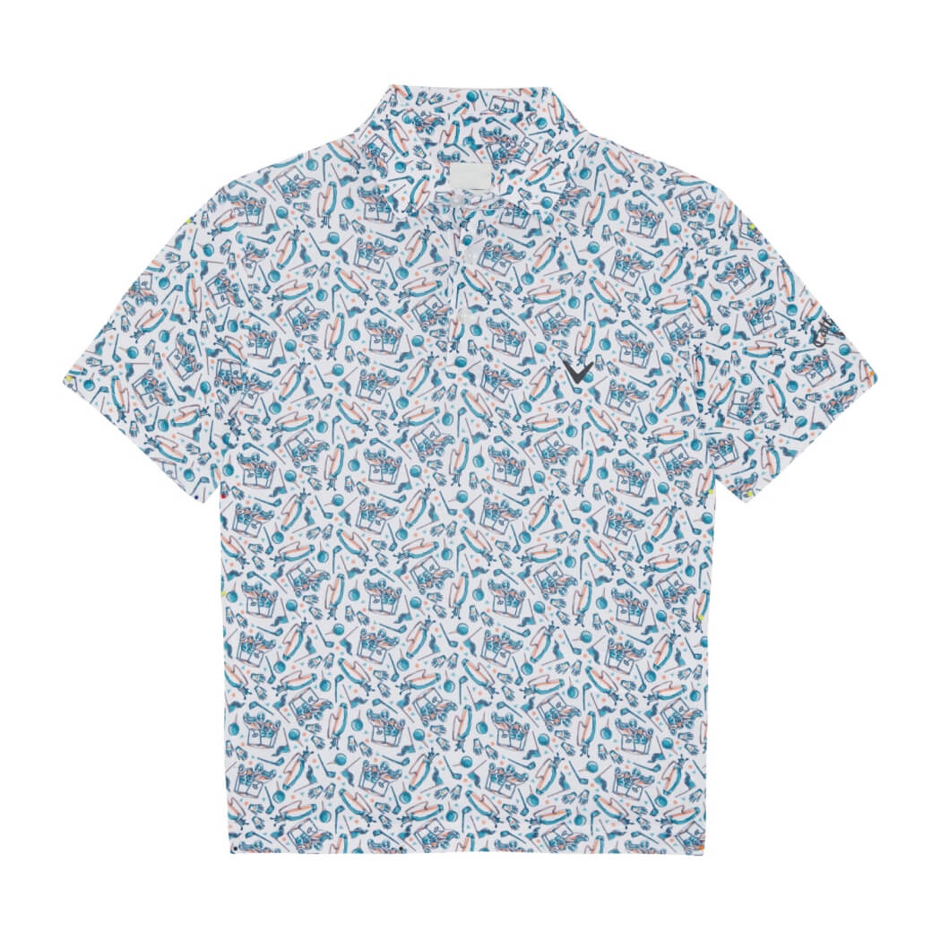 Callaway Golf Print Pique Junior Hvit