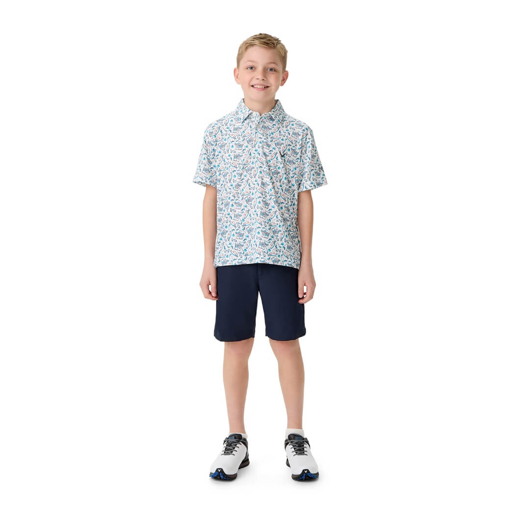 Callaway Golf Print Pique Junior Hvit