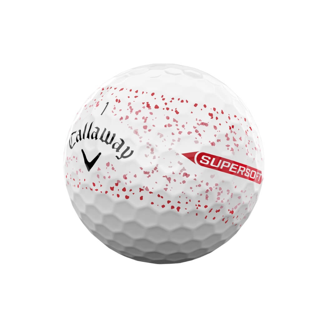 Callaway Supersoft Splatter Golfball Rød