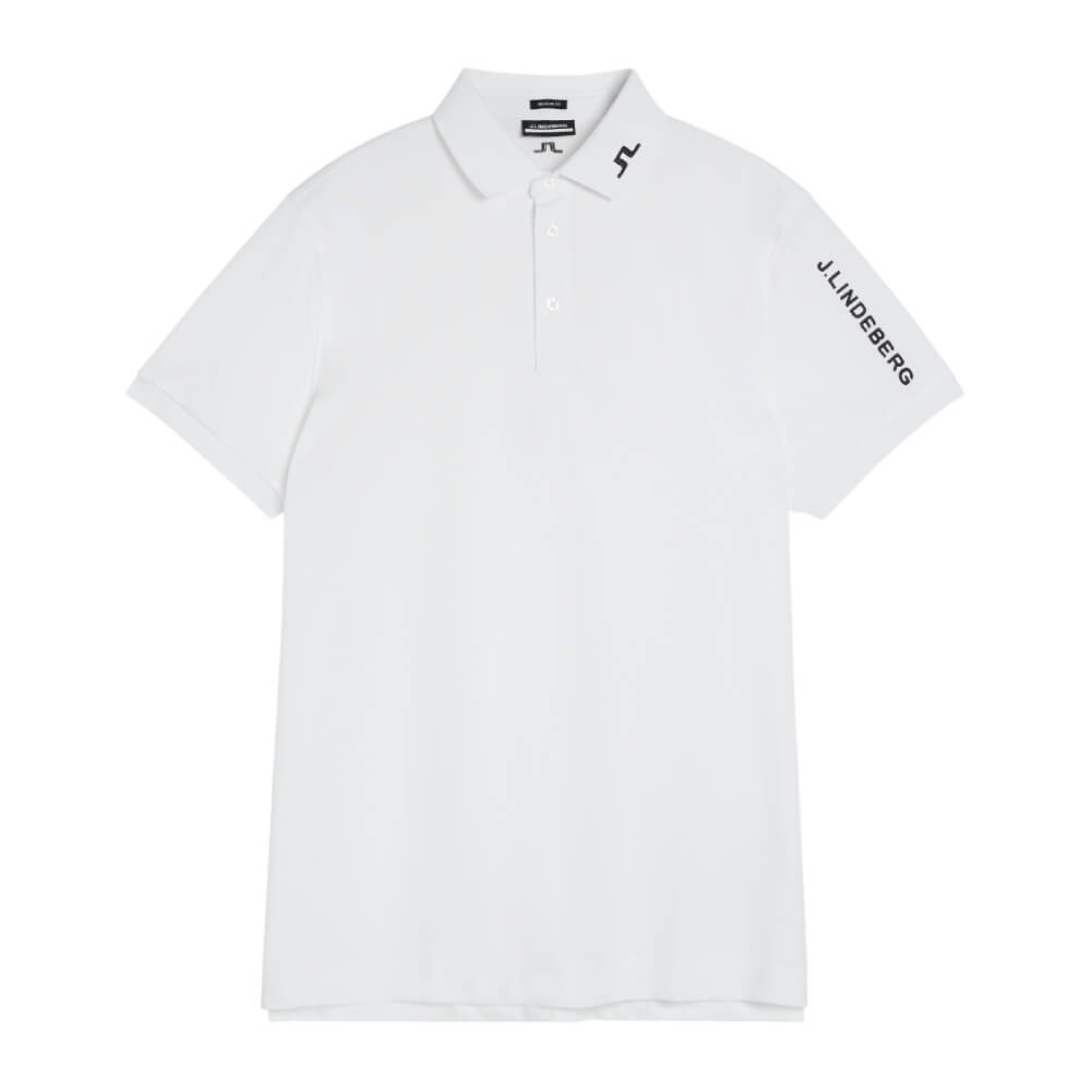 J.Lindeberg Tour Tech Reg Fit Pique Herre Hvit