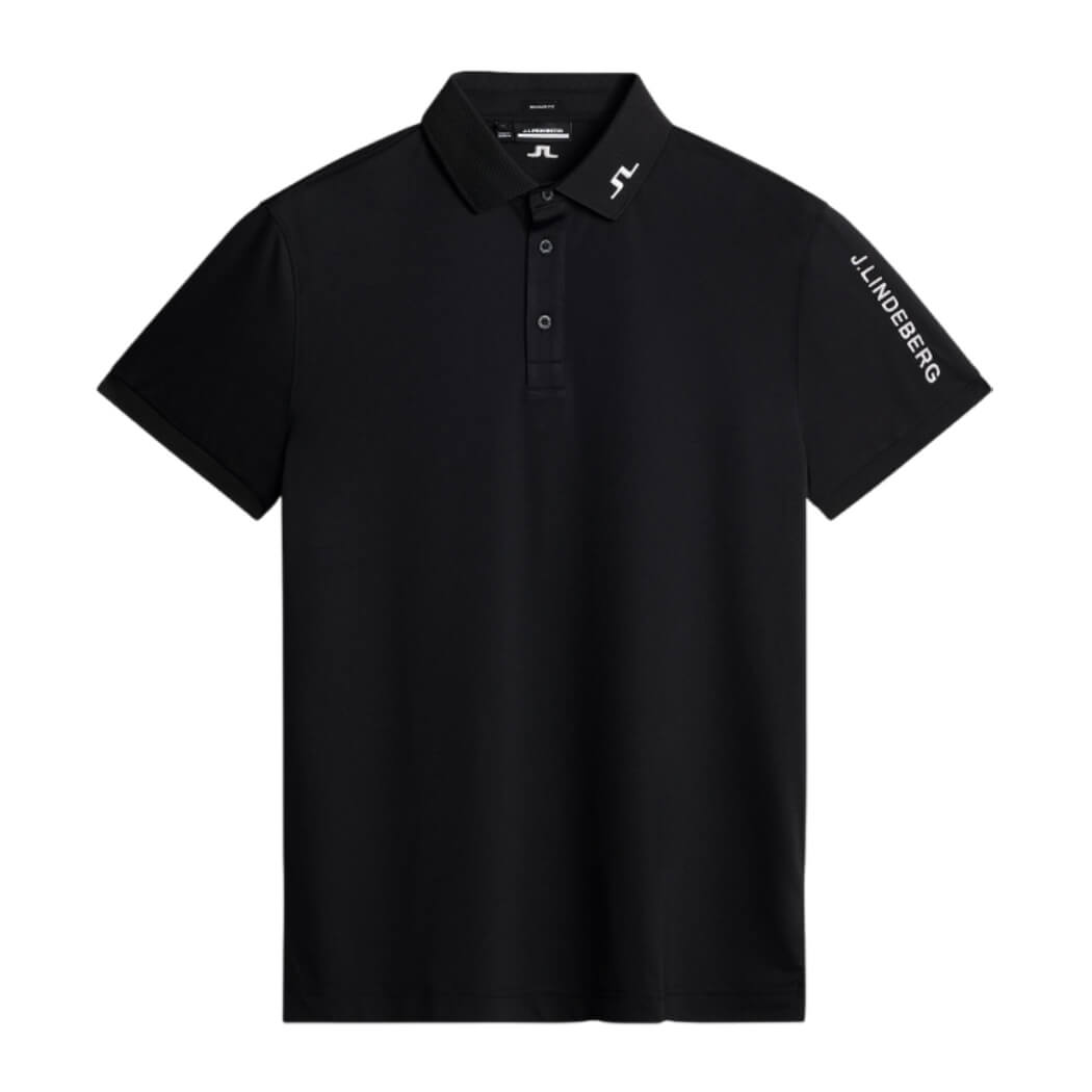 J.Lindeberg Tour Tech Reg Fit Pique Herre Sort