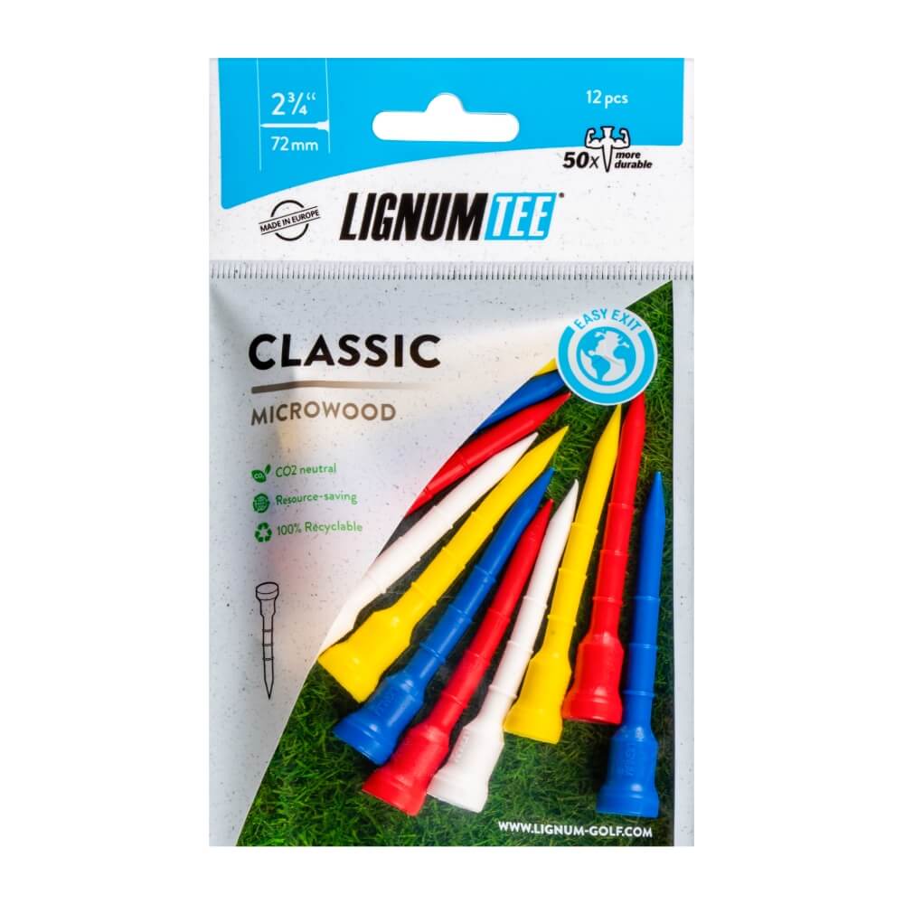 Lignum Tee 72mm Golfpegger Farget 12pk