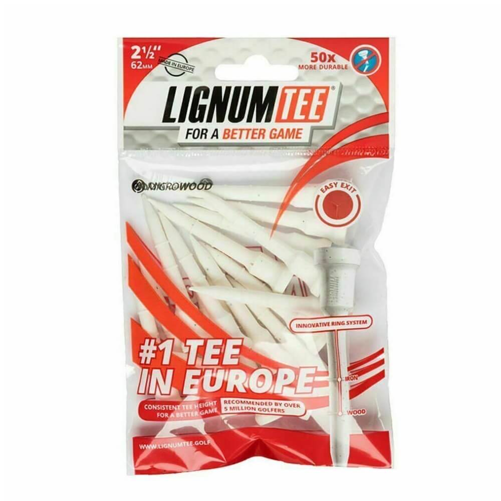 Lignum Tee 62mm Golfpegger Hvit 12pk
