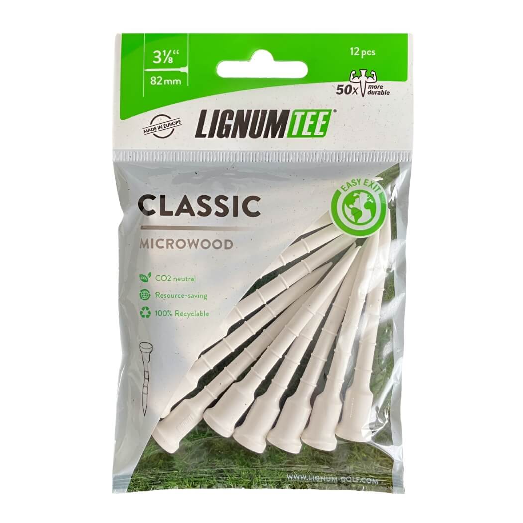 Lignum Tee 82mm Golfpegger Hvit 12pk