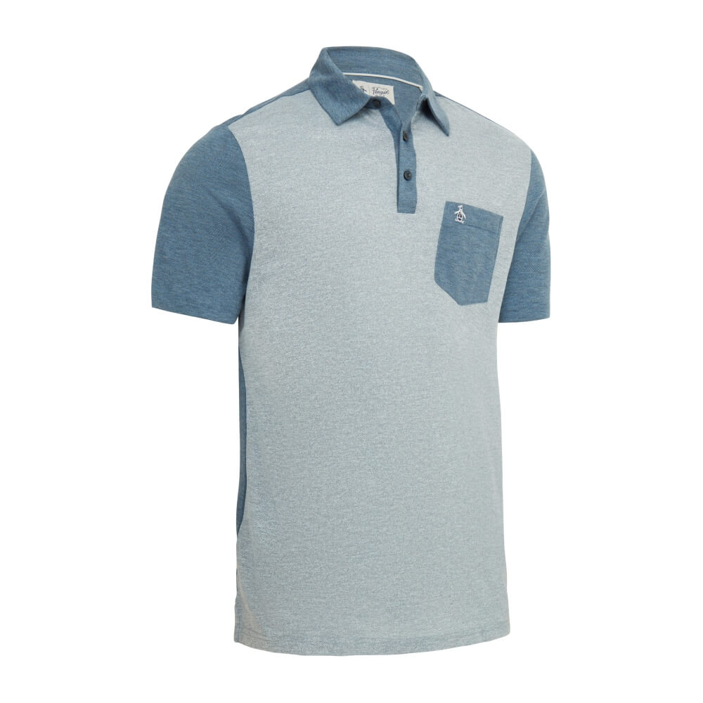 Original Penguin Original Colour Block Pique Herre Blå