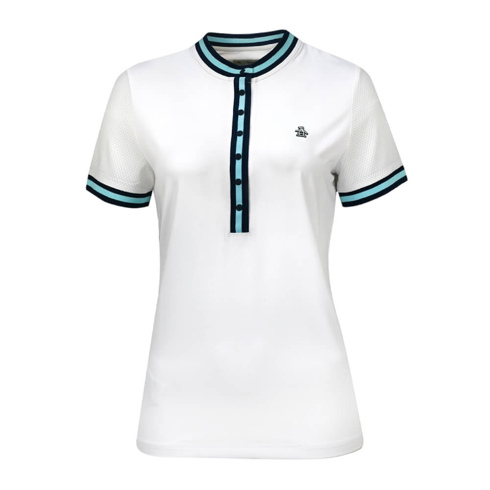 Original Penguin Short Sleeve Rib Trimmed Pique Dame Hvit