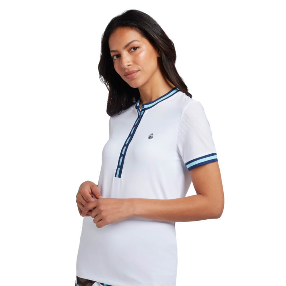 Original Penguin Short Sleeve Rib Trimmed Pique Dame Hvit