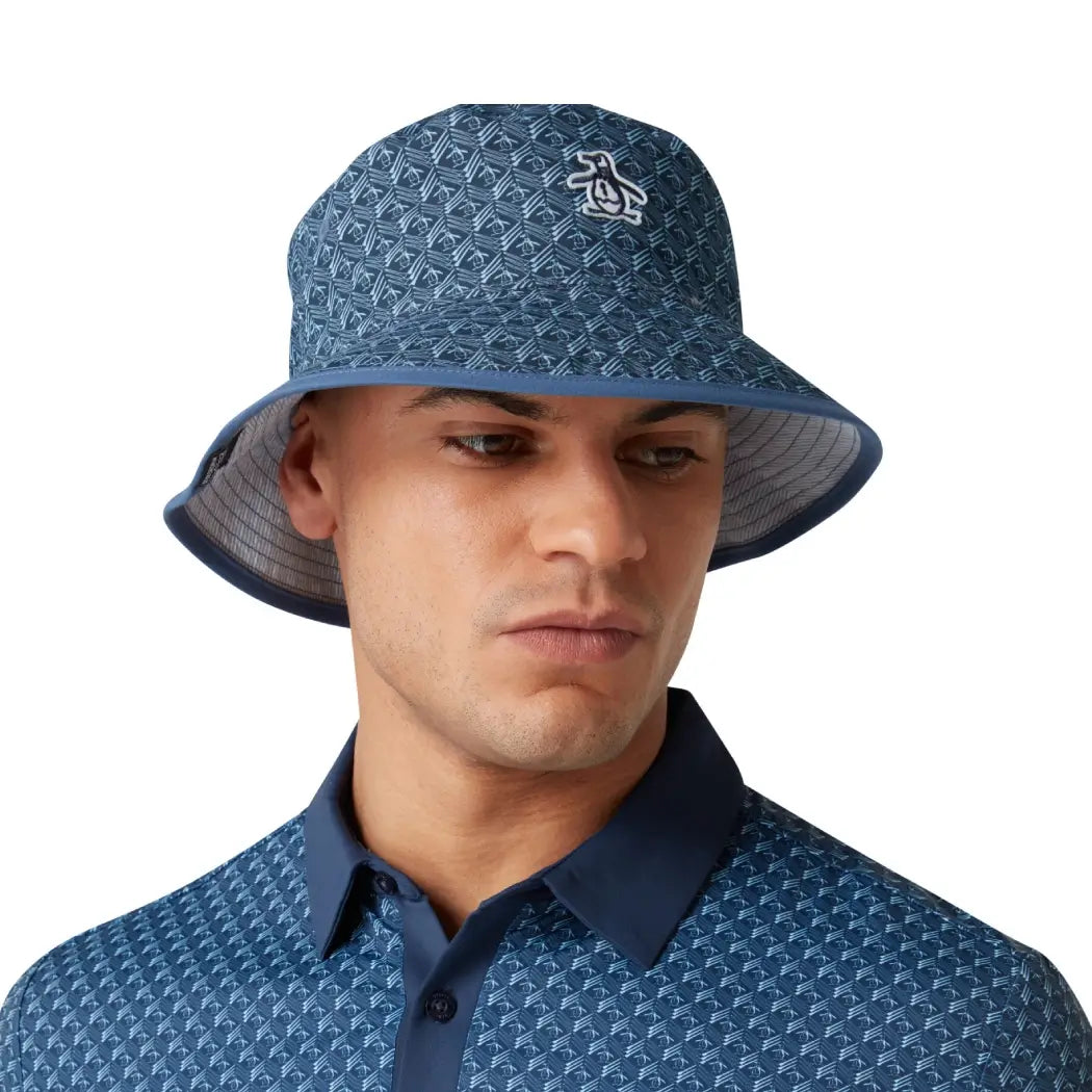 Original Penguin Palm Springs Reversible Bucket Hat Navy