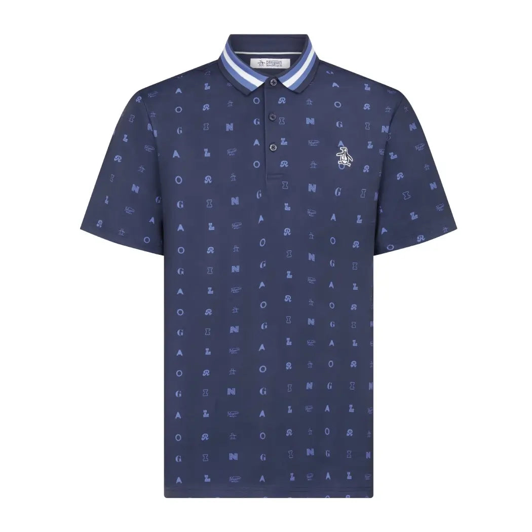 Original Penguin Pete Novelty Print Pique Herre Navy