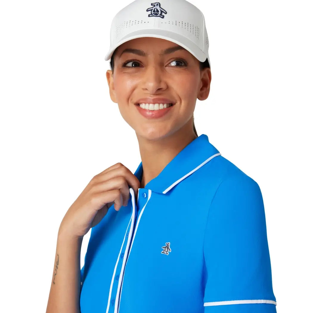 Original Penguin SS Performance Veronica Pique Dame Blå