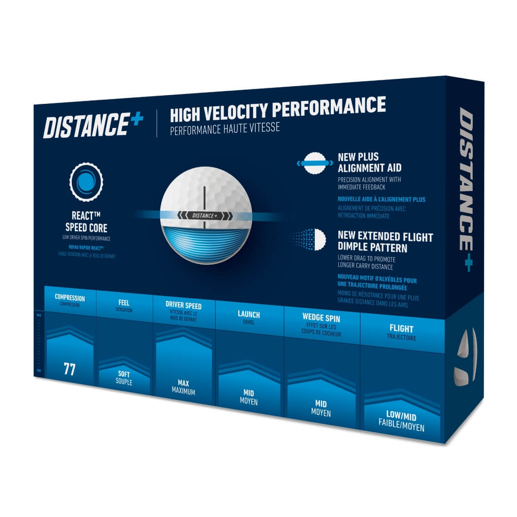 TaylorMade Distance+ Golfball Hvit