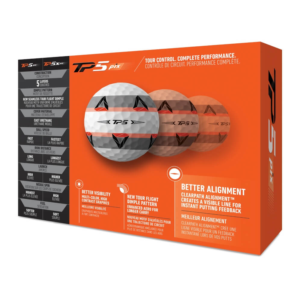 TaylorMade TP5 Pix Golfball Hvit