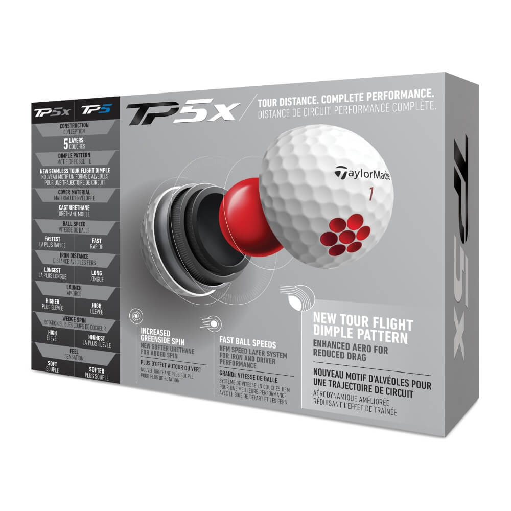 TaylorMade TP5x Golfball Hvit