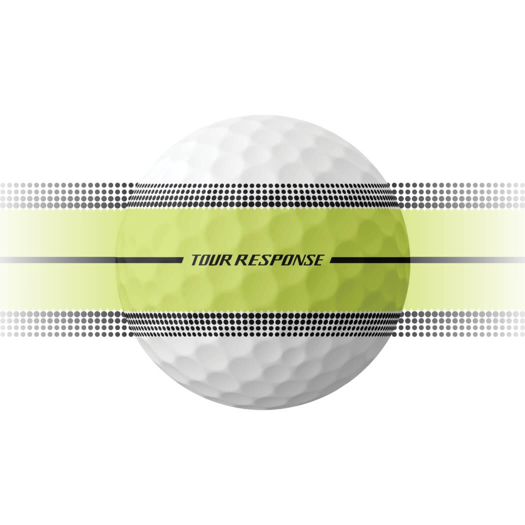 TayorMade Tour Response Stripe Golfball Hvit/Gul