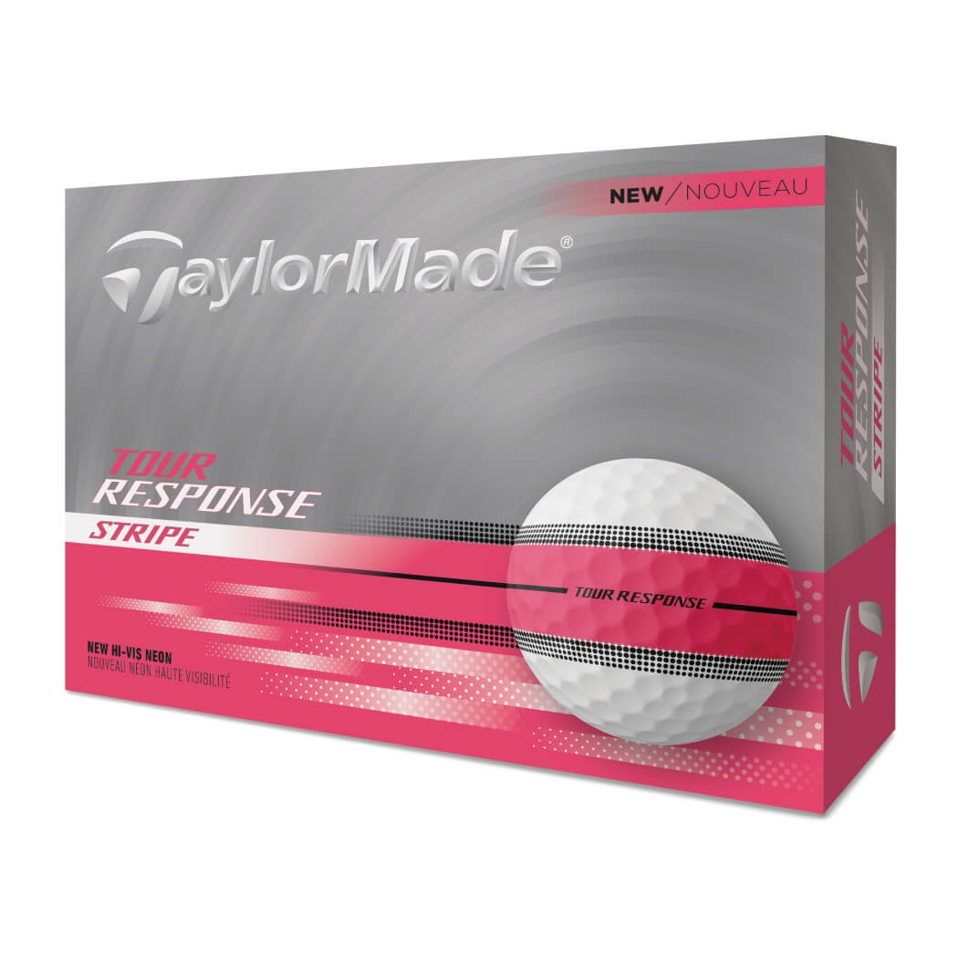 TayorMade Tour Response Stripe Golfball Hvit/Rosa