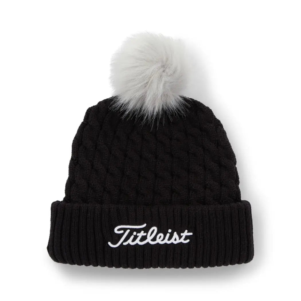 Titleist Cable Knit Pom Sort/Hvit