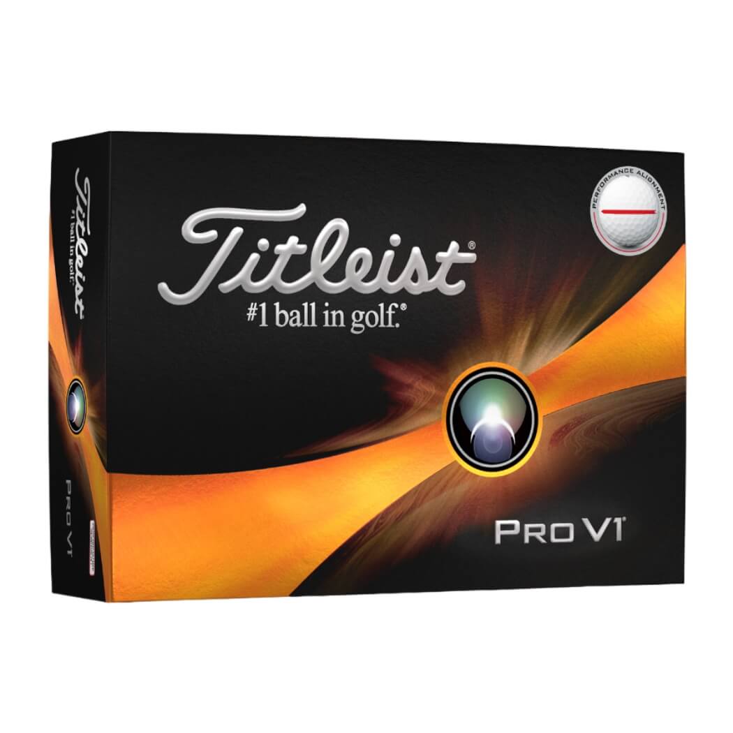 Titleist Pro V1 Performance Alignment Golfball Rød