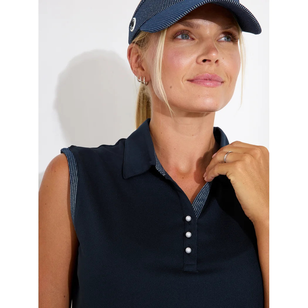 Abacus Bovey Sleeveless Pique Dame Navy