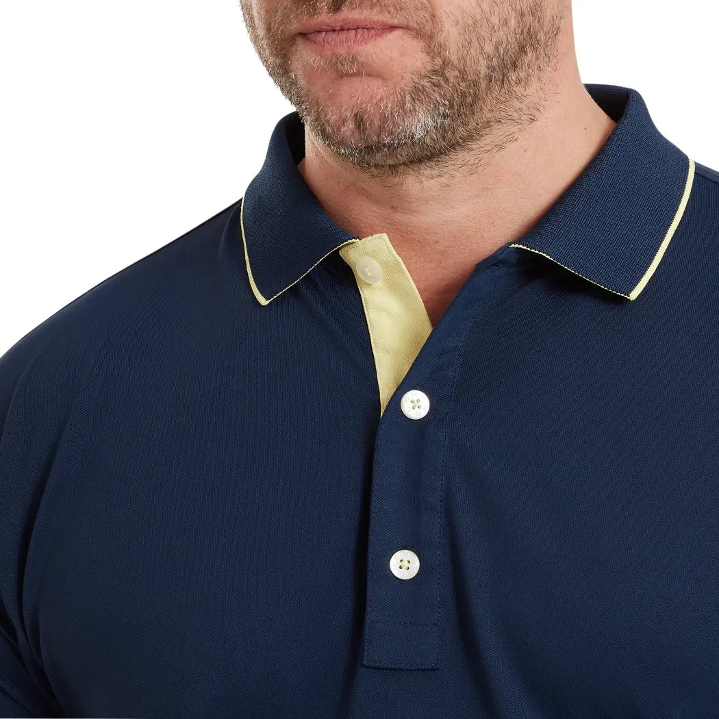 FootJoy FJ Wordmark Pique Herre Navy
