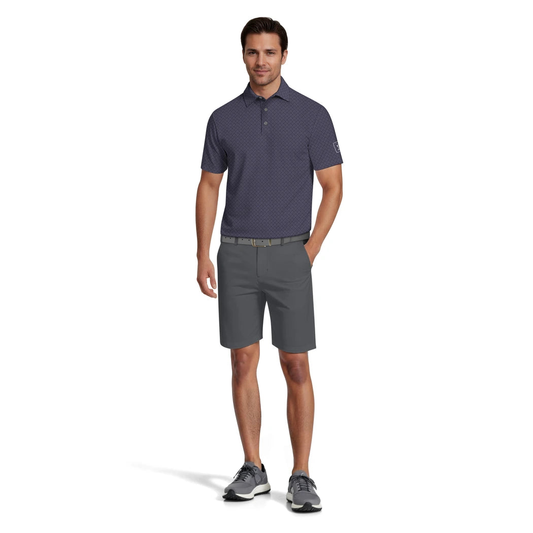 PGA Tour Essential Geo Print Pique Herre Navy