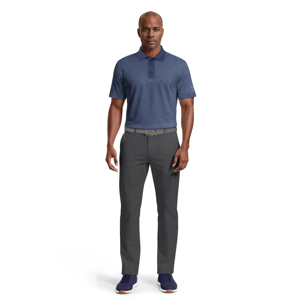 PGA Tour Linear Jaspe Print Pique Herre Navy