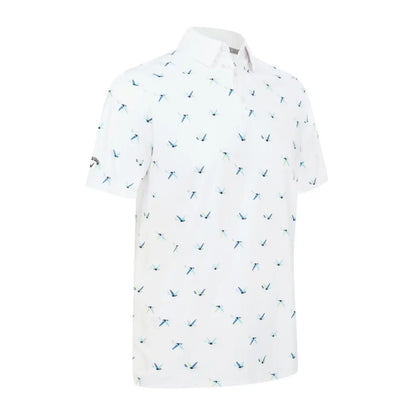 Callaway Birdie Print Pique Herre Hvit