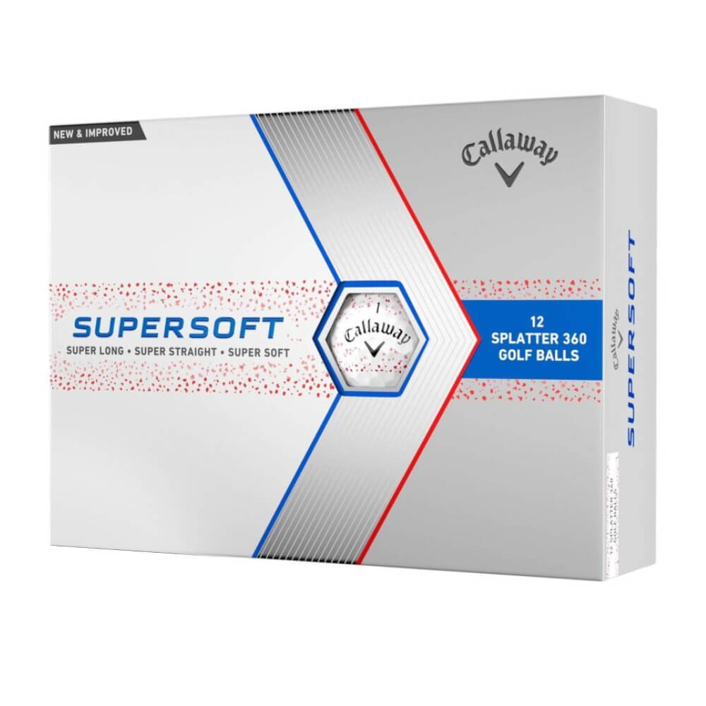 Callaway Supersoft Splatter Golfball Rød