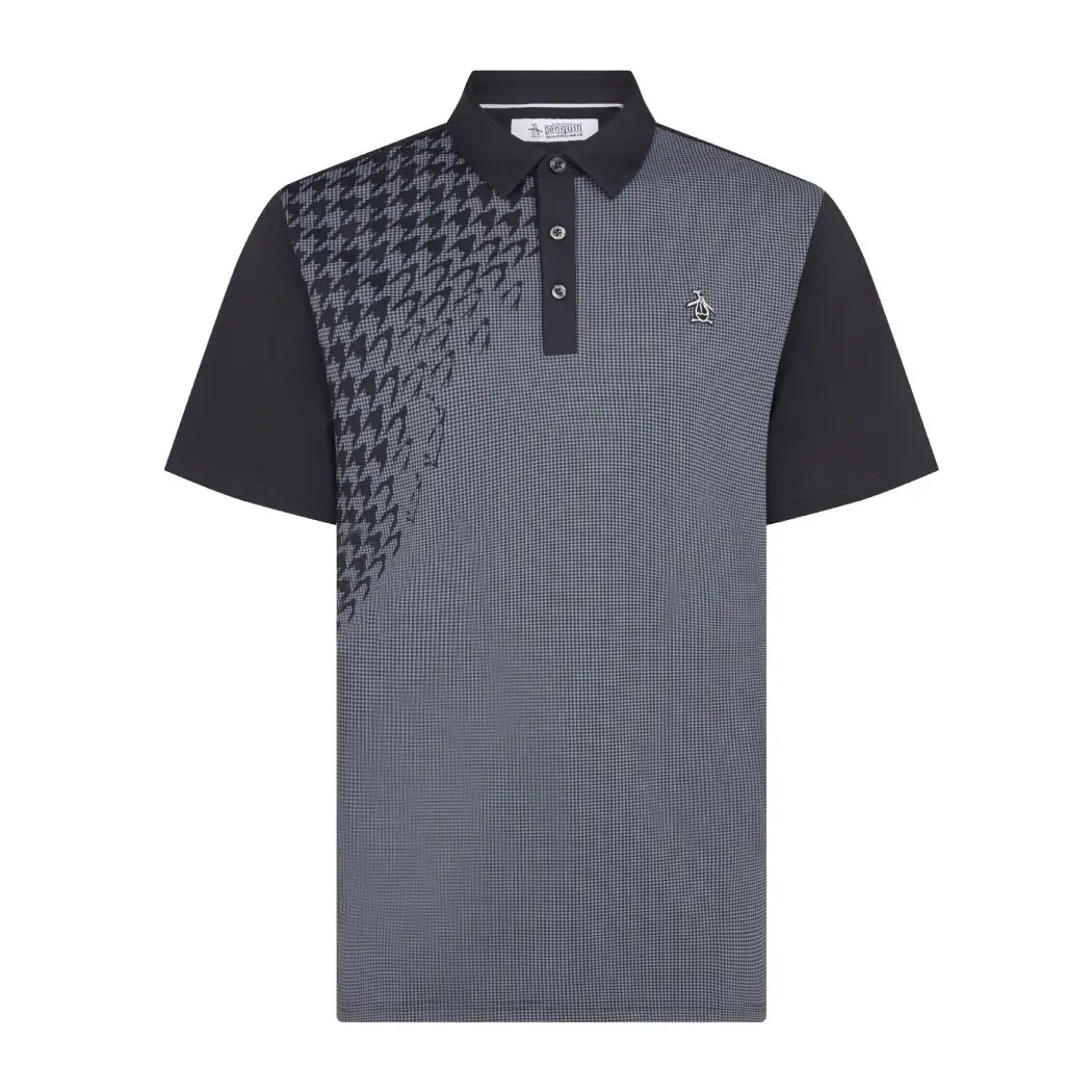 Original Penguin Asymmetrical Gingham Pique Herre Sort