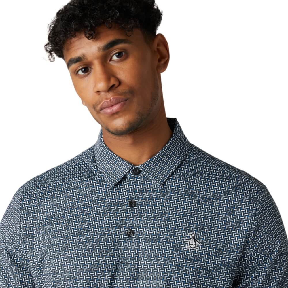 Original Penguin Geometric Pique Herre Navy