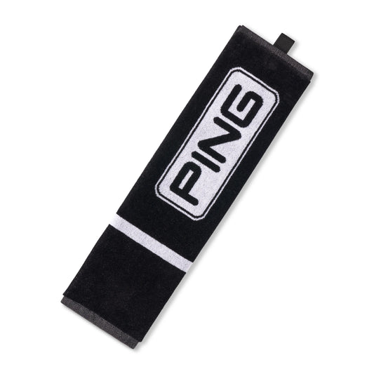 Ping Tri-Fold Håndkle Sort/Hvit