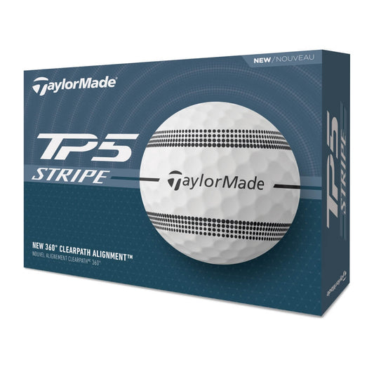 TaylorMade TP5 Stripe Golfball Hvit