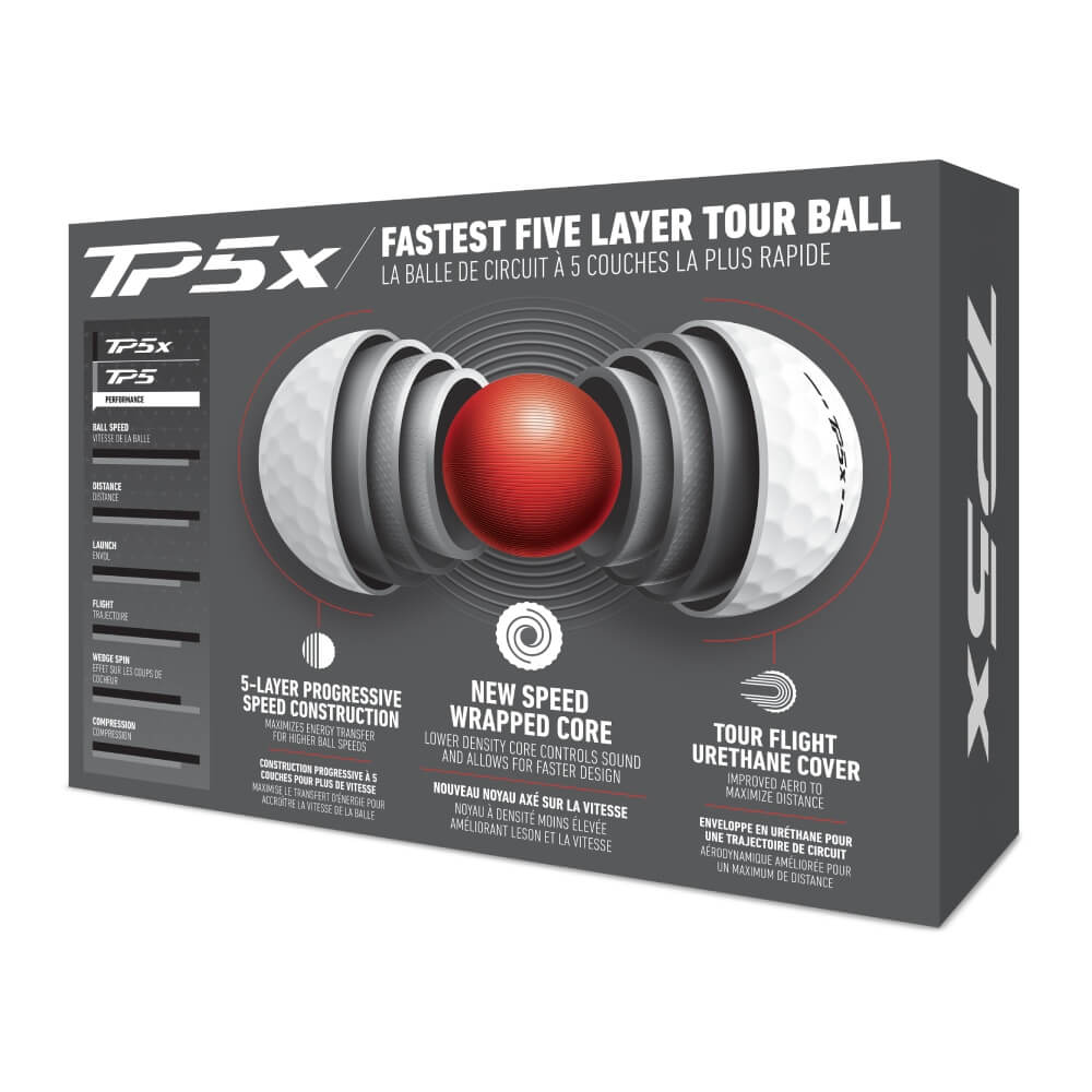 TaylorMade TP5x Golfball Hvit