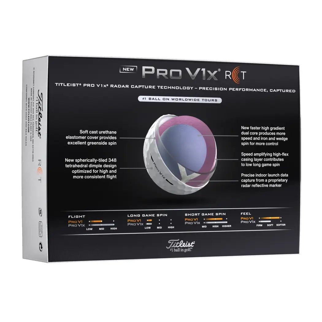 Titleist Pro V1x RCT Golfball Hvit