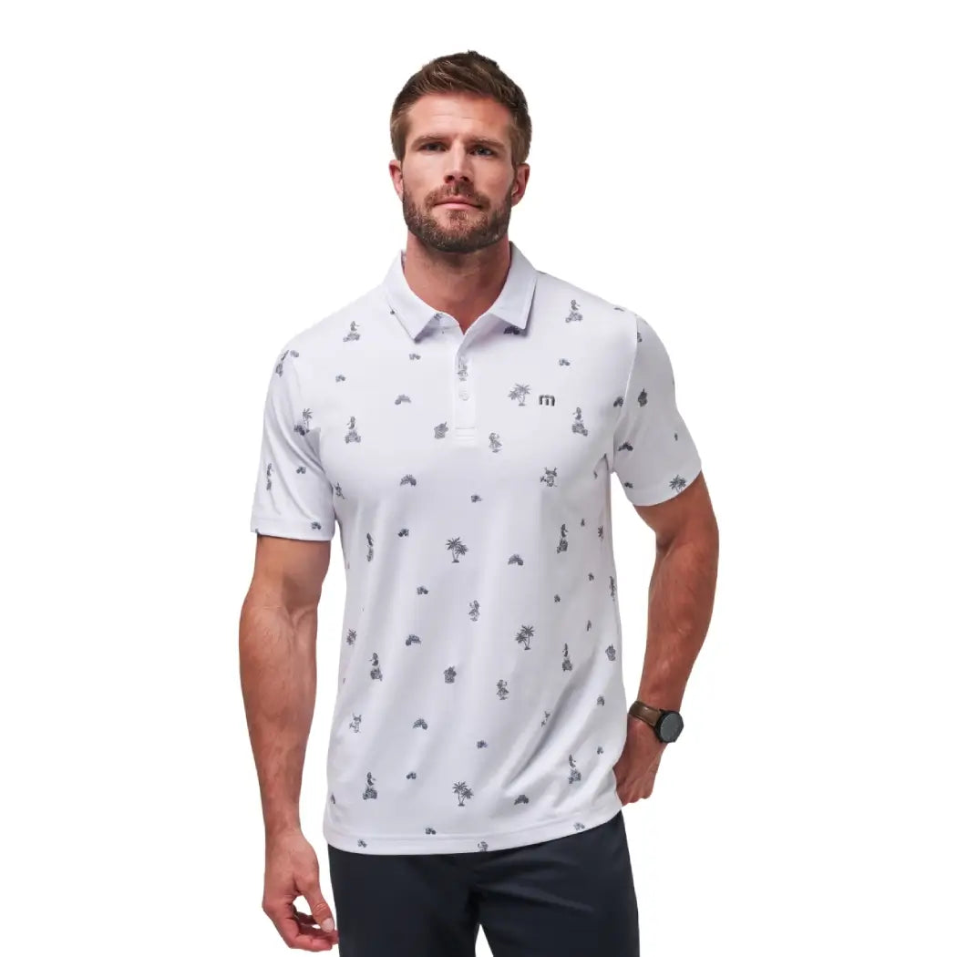 Travis Mathew Around The Island Pique Herre Hvit