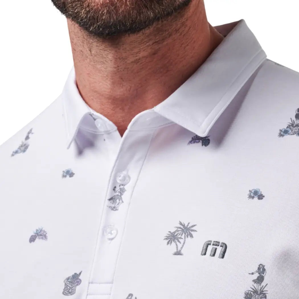 Travis Mathew Around The Island Pique Herre Hvit
