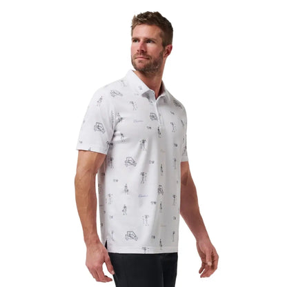 Travis Mathew Lost City Pique Herre Hvit