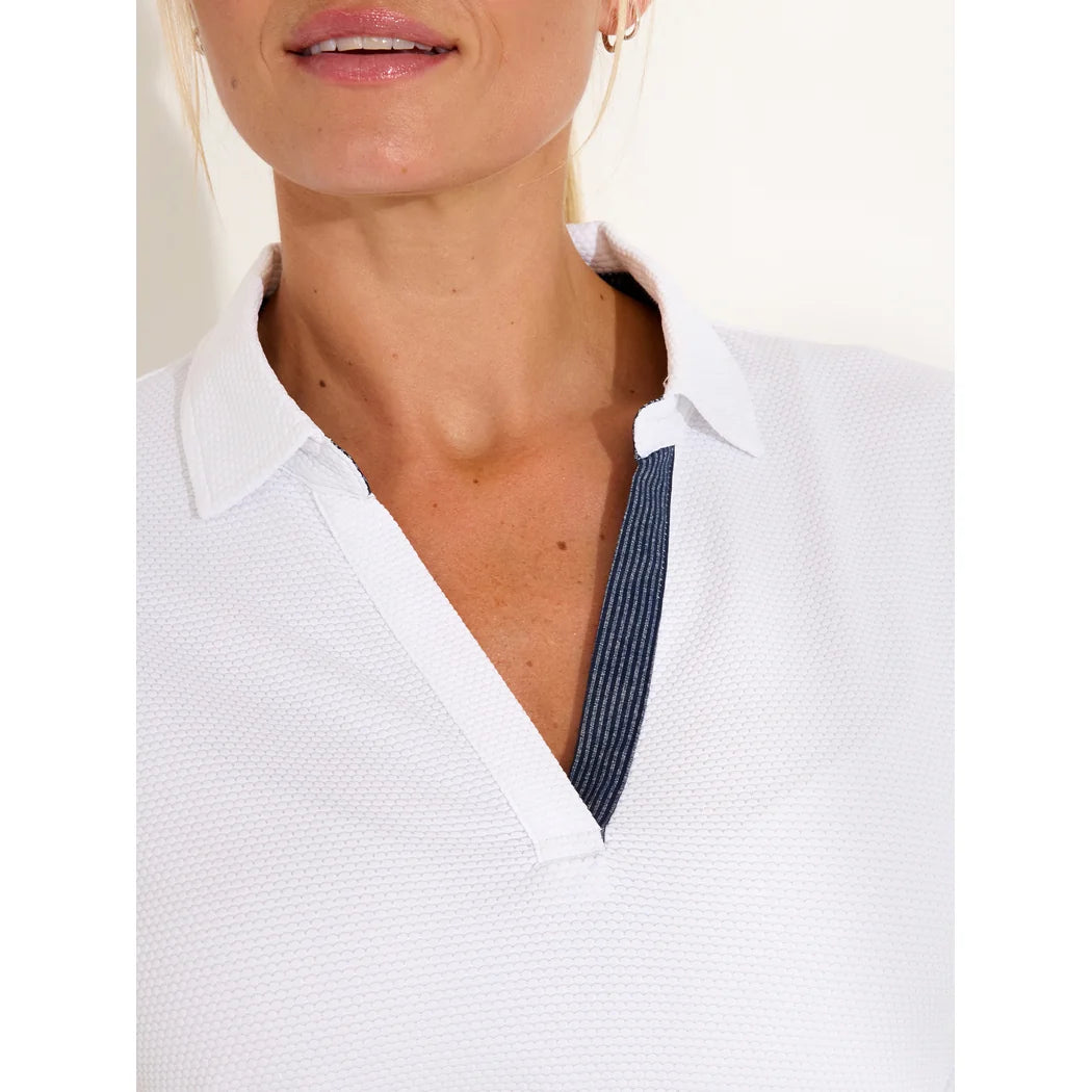 Abacus Bovey Pique Dame Hvit/Navy