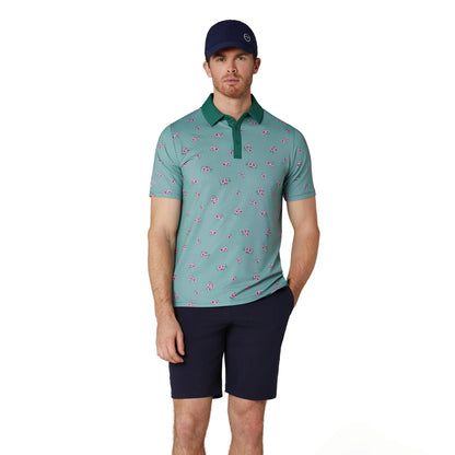 Callaway Azalea Gingham Print Pique Herre Grønn