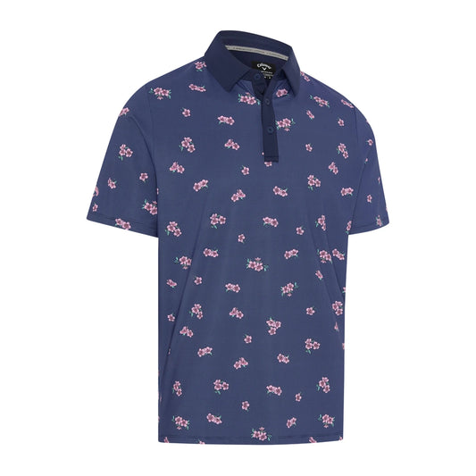 Callaway Azalea Gingham Print Pique Herre Navy