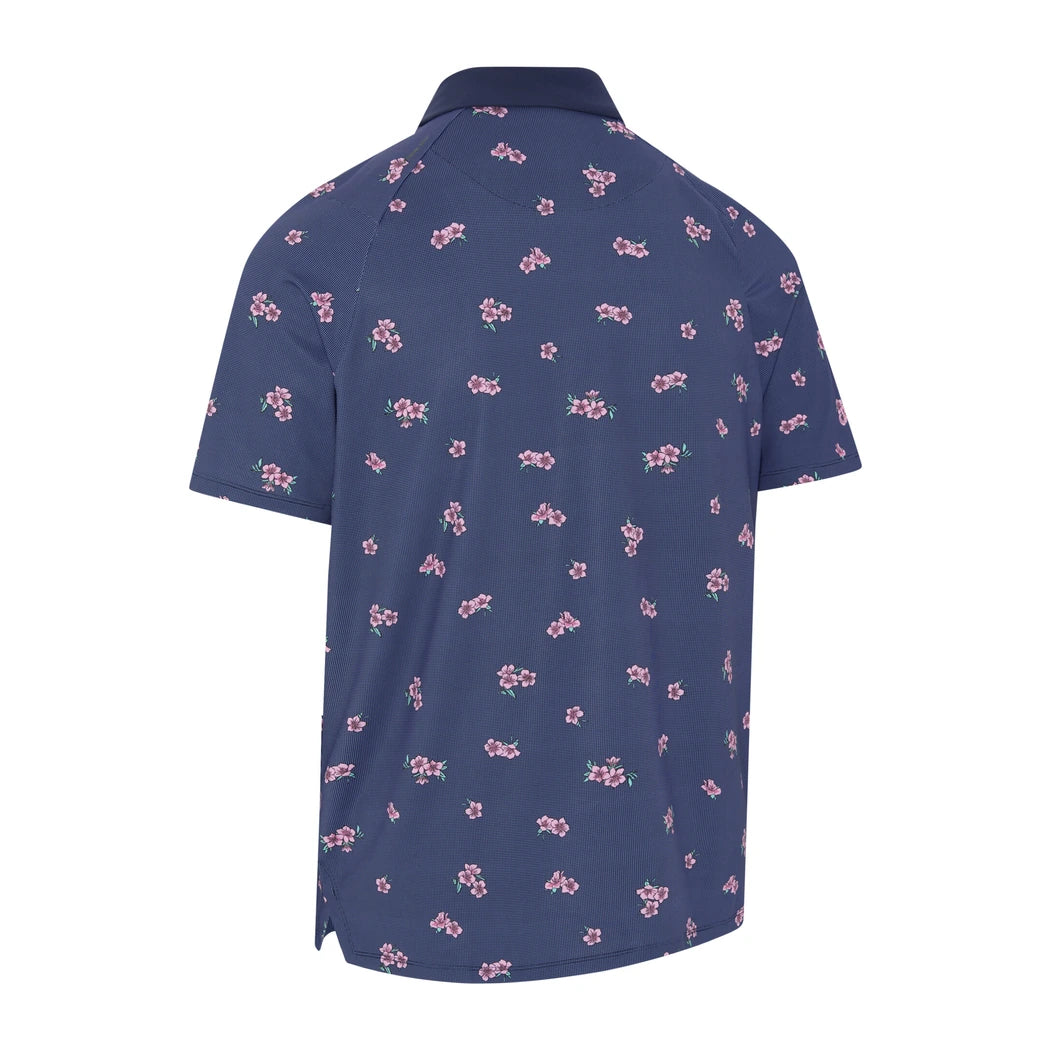 Callaway Azalea Gingham Print Pique Herre Navy
