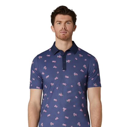Callaway Azalea Gingham Print Pique Herre Navy
