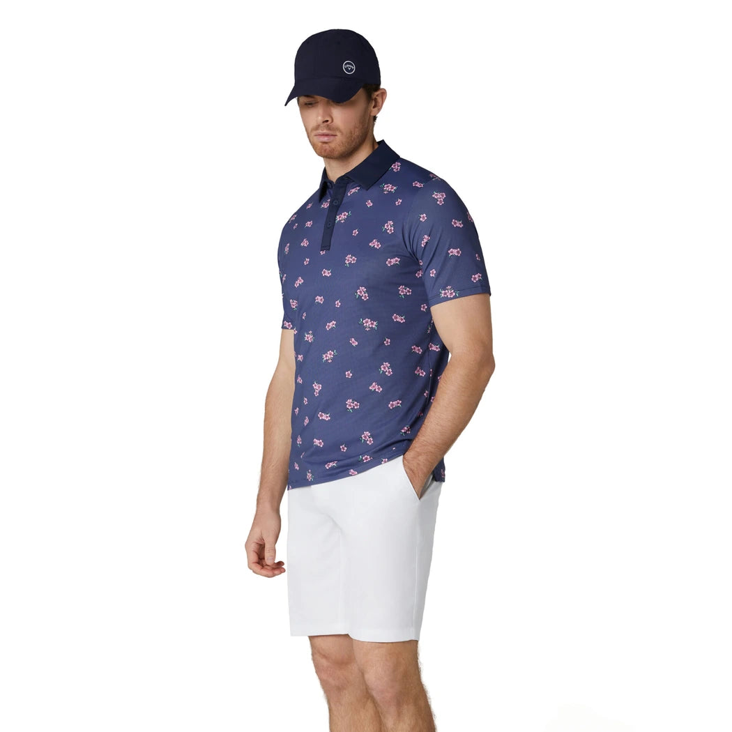Callaway Azalea Gingham Print Pique Herre Navy