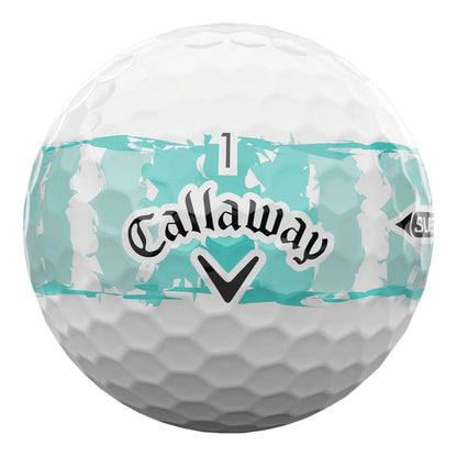 Callaway Supersoft Distressed Stripe Golfball Teal/Hvit – bilde 2