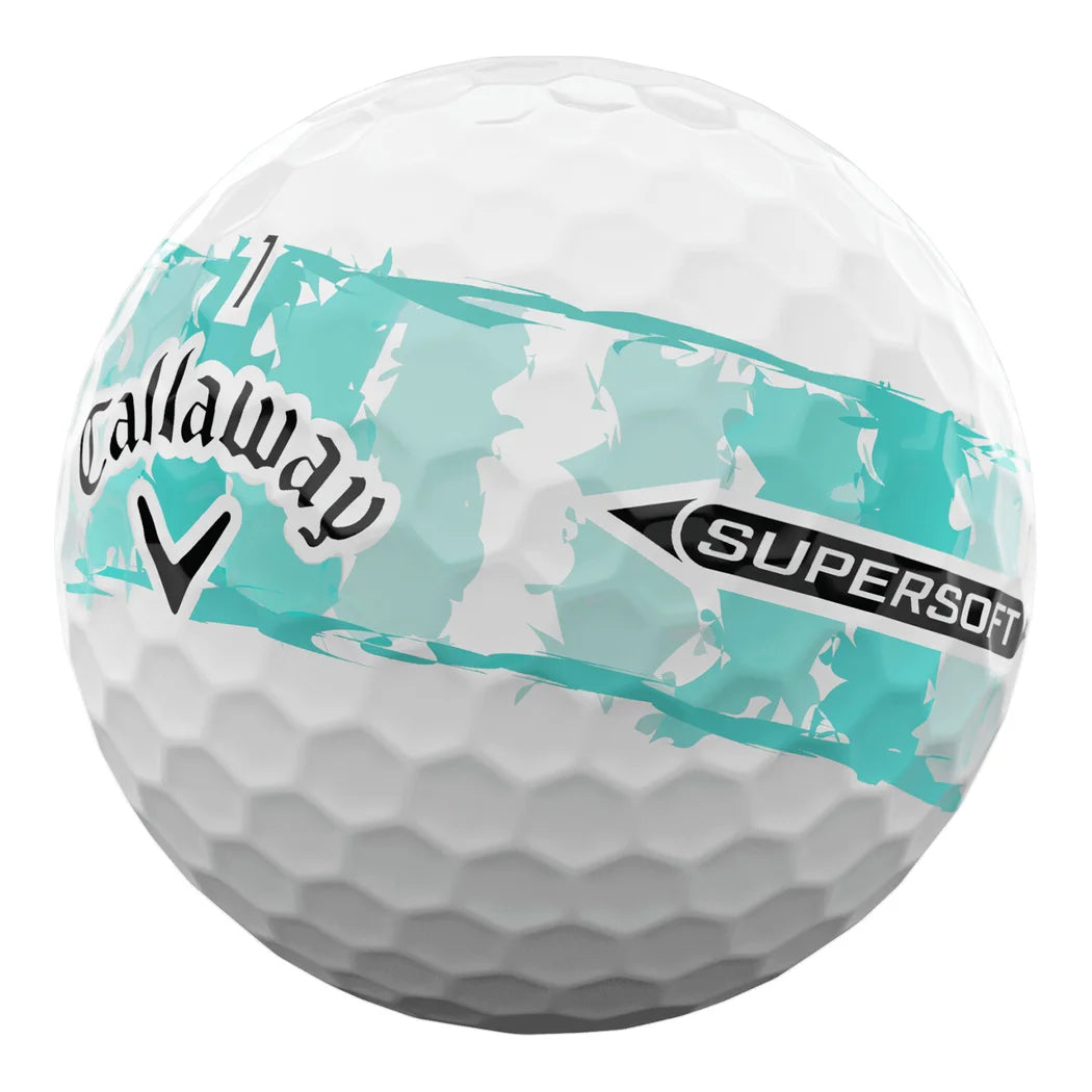 Callaway Supersoft Distressed Stripe Golfball Teal/Hvit – bilde 3