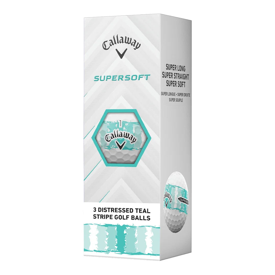 Callaway Supersoft Distressed Stripe Golfball Teal/Hvit – bilde 4