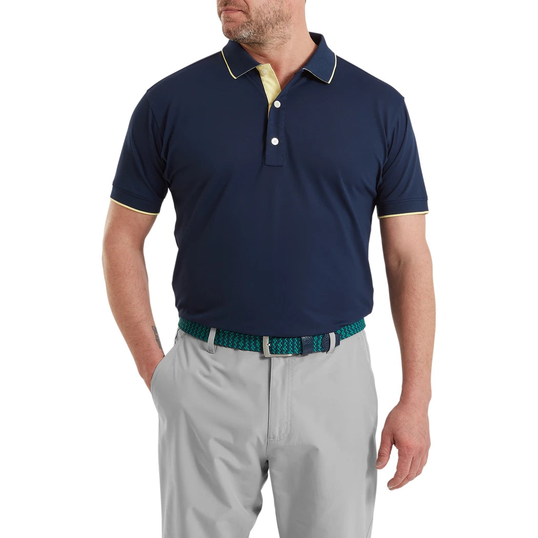 FootJoy FJ Wordmark Pique Herre Navy